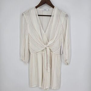 NWT Justfab Stripe Metallic Romper Small